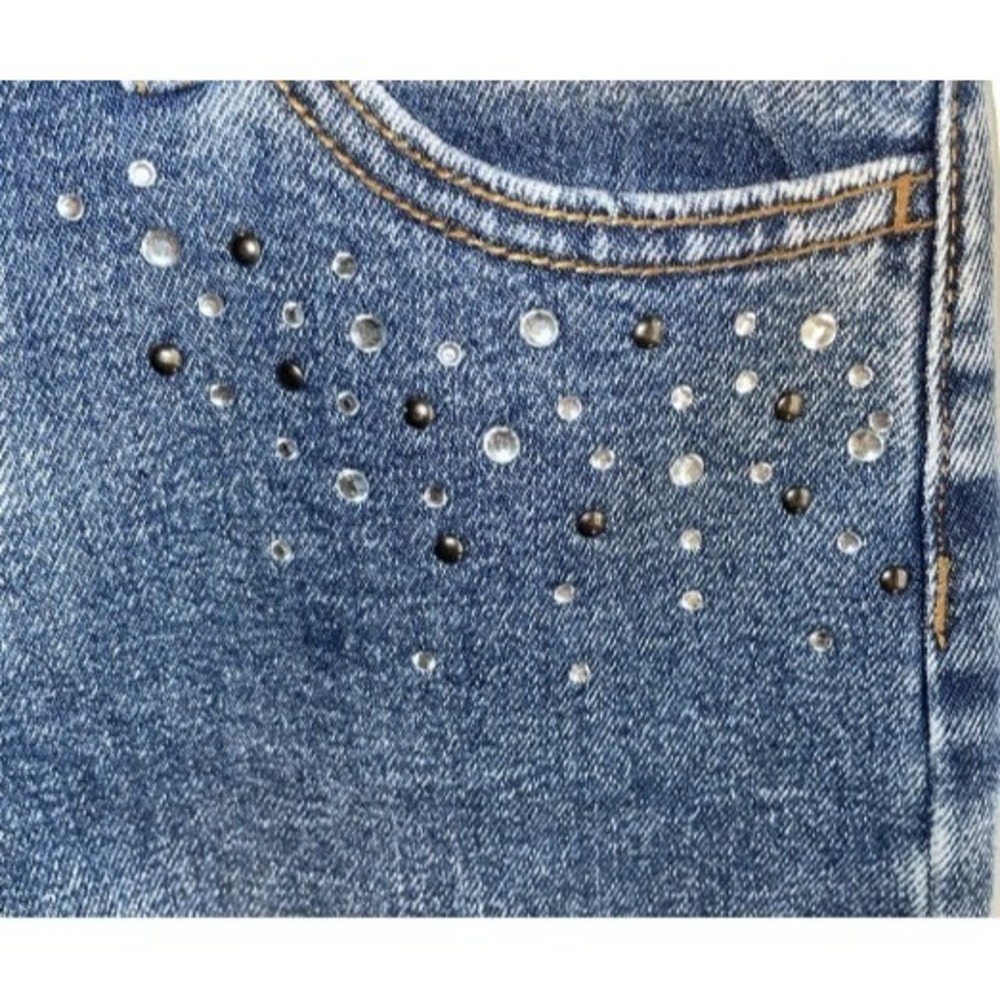 art class - Girls' Embellished Jeans - Blue Wash - Adjustable Waist Size 14